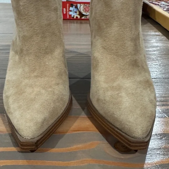 Tan Suede Ankle Boots - Picture 2 of 7